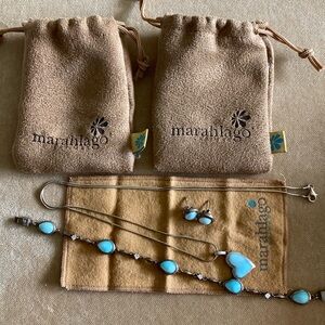 Marahlago Larimar Necklace, Bracelet and Earrings